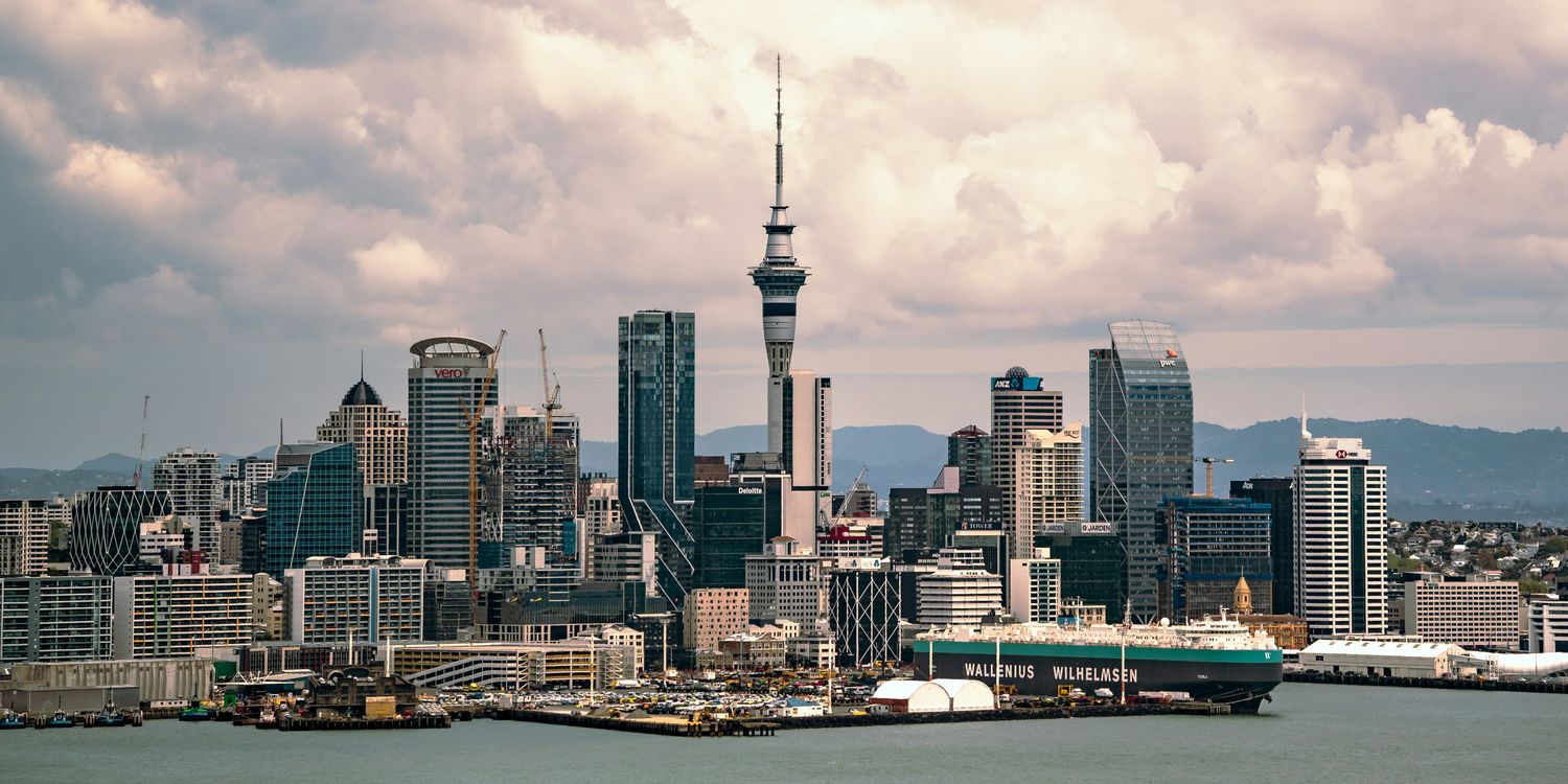 The Auckland CBD skyline seen across Waitemata Harbour